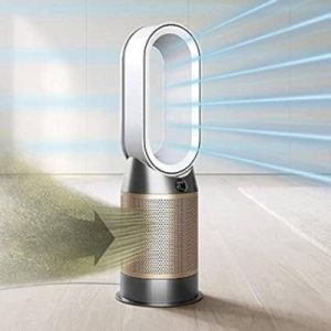 Dyson Purifier Hot Cool Formaldehyde HP09 Smart Tower Air Purifier, Heater and Fan - White/Gold