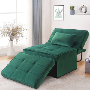 Sofa Bed, 4 in 1 Multi-Function Folding Ottoman Breathable Linen Couch Bed