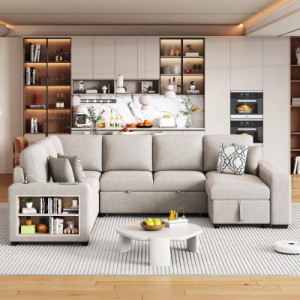 Oversized Sectional Sleeper Sofa with PullOut Bed