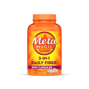 Metamucil 3-in-1 Fiber Capsules, Daily Psyllium Husk Fiber Supplement